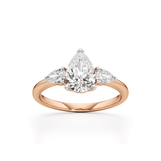 Triavaira 1Ct Pear Cut Three Stone Ring