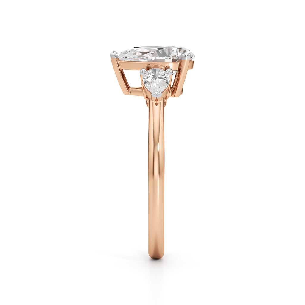 Triavaira 1Ct Pear Cut Three Stone Ring
