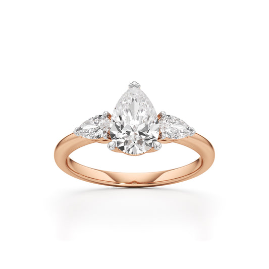Triavaira 1Ct Pear Cut Three Stone Ring