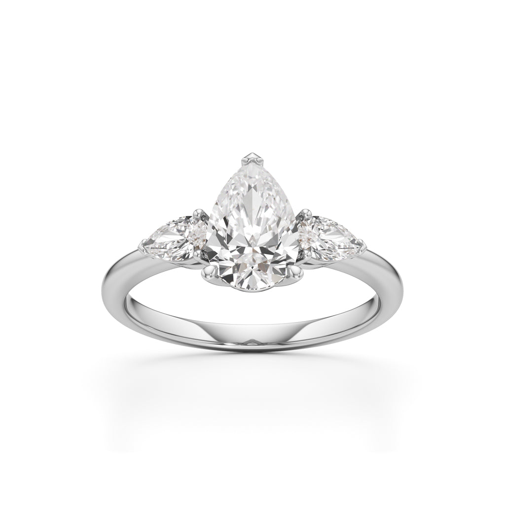 Triavaira 1Ct Pear Cut Three Stone Ring