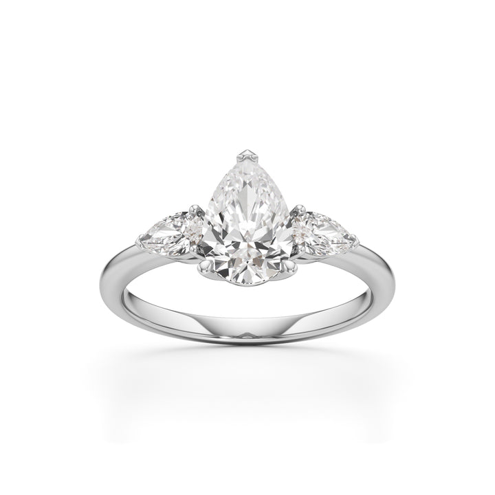 Triavaira 1Ct Pear Cut Three Stone Ring