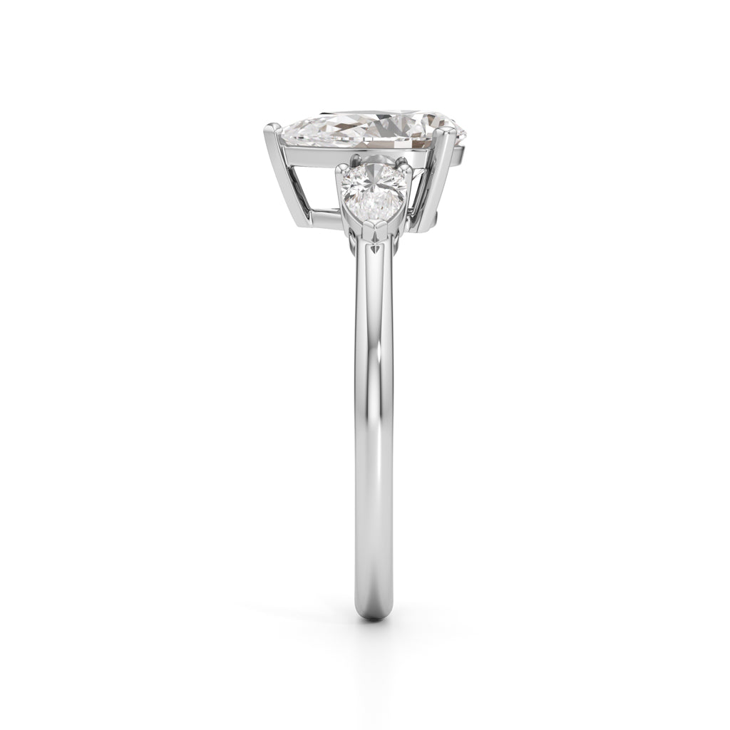 Triavaira 1Ct Pear Cut Three Stone Ring