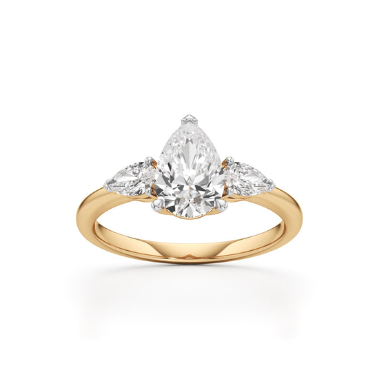 Triavaira 1Ct Pear Cut Three Stone Ring