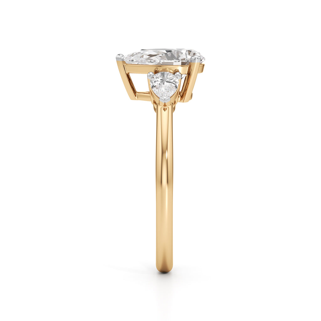 Triavaira 1Ct Pear Cut Three Stone Ring