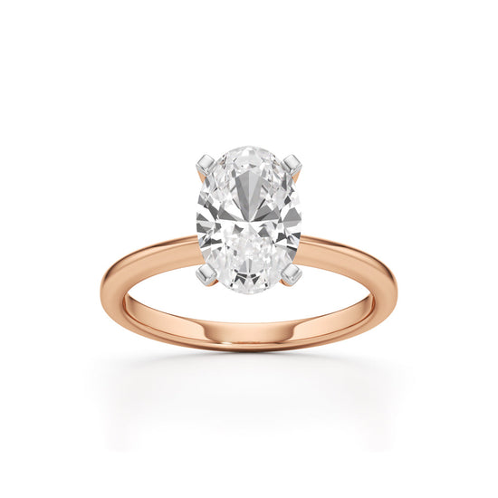 Solenderis 2Ct Oval Cut Solitaire Ring
