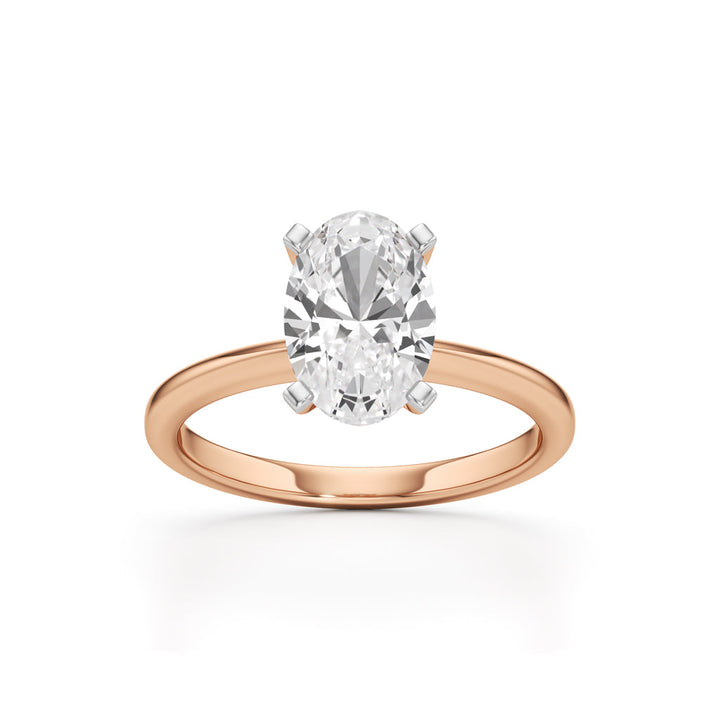 Solenderis 2Ct Oval Cut Solitaire Ring