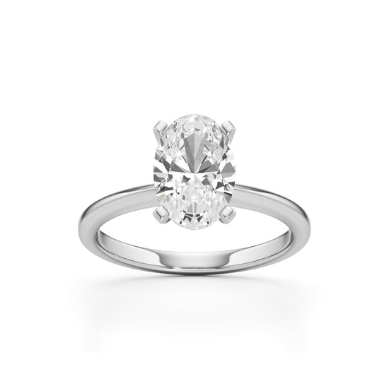 Solenderis 2Ct Oval Cut Solitaire Ring
