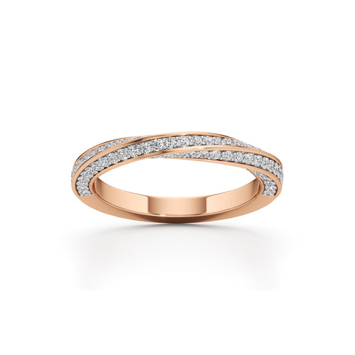 Auraia CrissCross Round Cut Eternity Diamond Ring