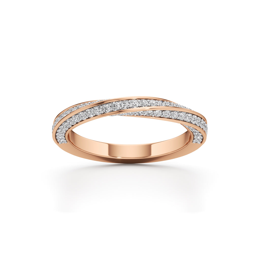 Auraia Criss-Cross Round Cut Eternity Diamond Ring