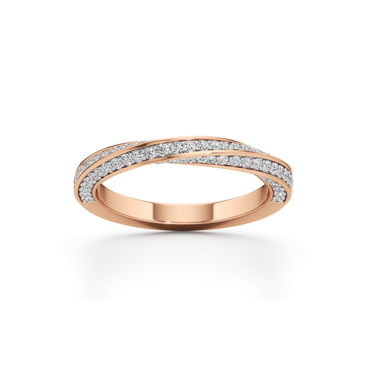 Auraia Criss-Cross Round Cut Eternity Diamond Ring