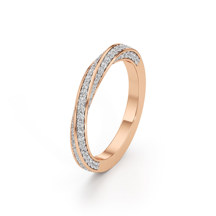 Auraia Criss-Cross Round Cut Eternity Diamond Ring