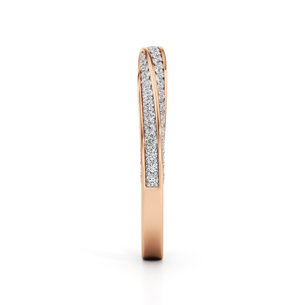 Auraia Criss-Cross Round Cut Eternity Diamond Ring