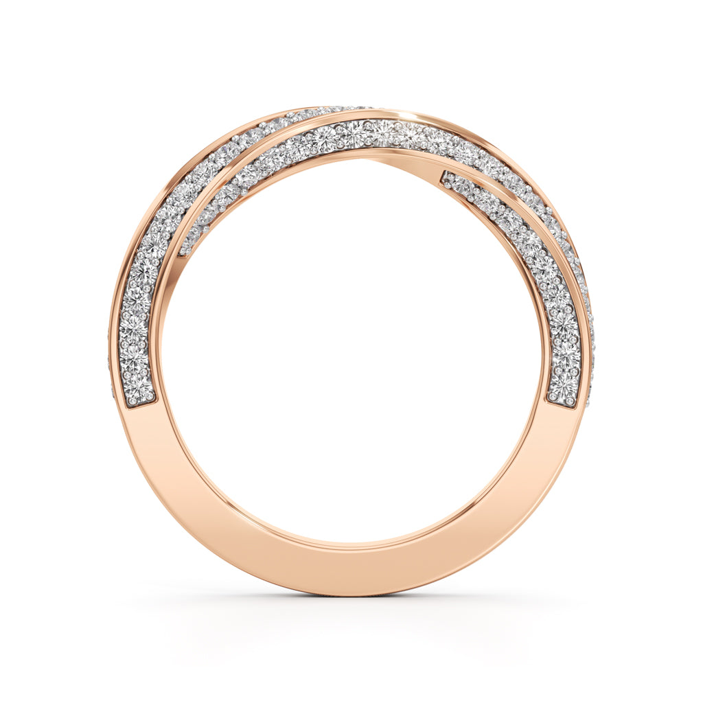 Auraia Criss-Cross Round Cut Eternity Diamond Ring