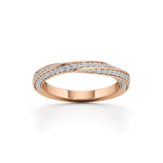 Auraia CrissCross Round Cut Eternity Diamond Ring