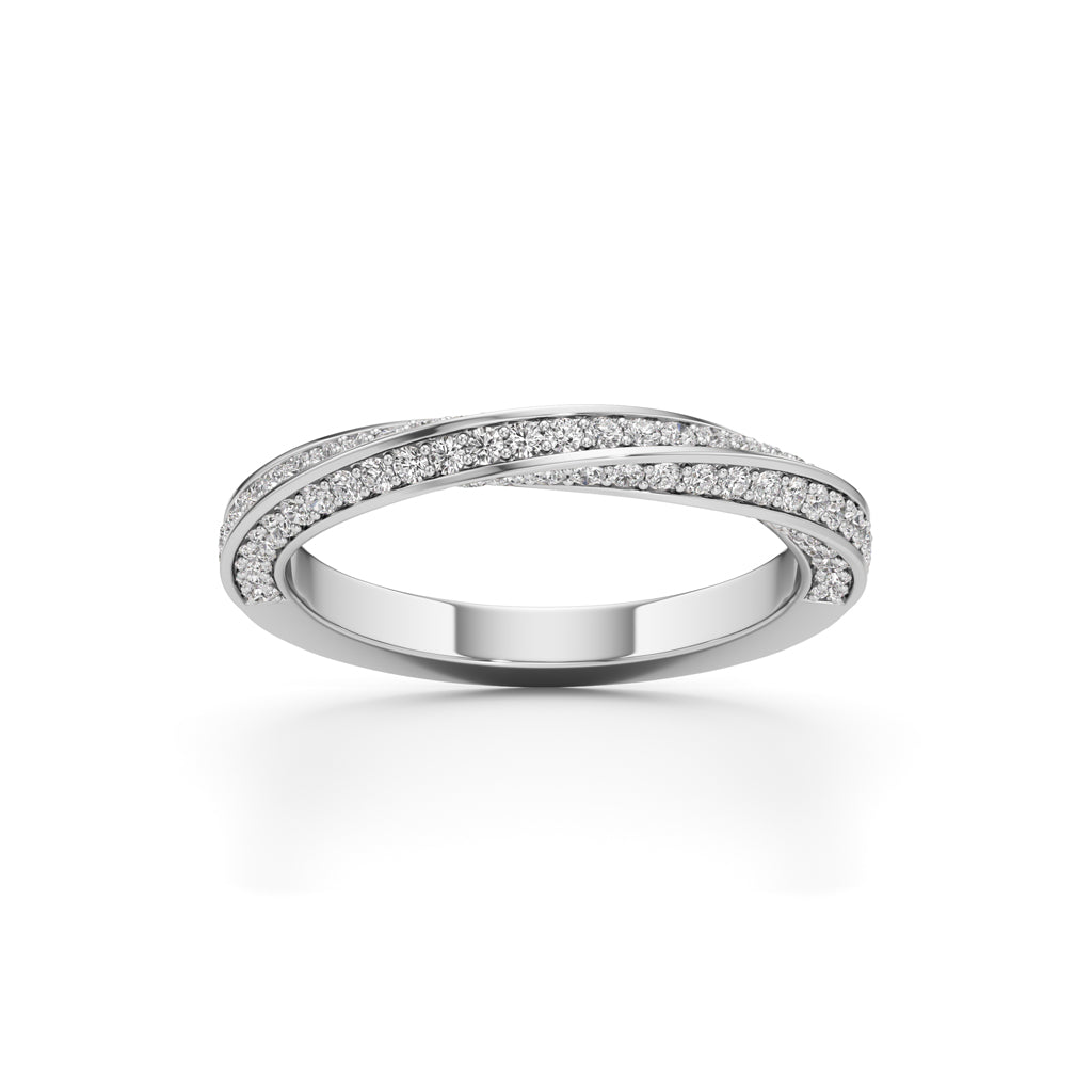 Auraia Criss-Cross Round Cut Eternity Diamond Ring