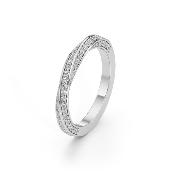Auraia Criss-Cross Round Cut Eternity Diamond Ring