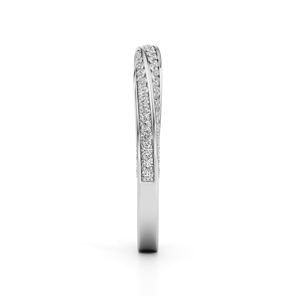 Auraia Criss-Cross Round Cut Eternity Diamond Ring