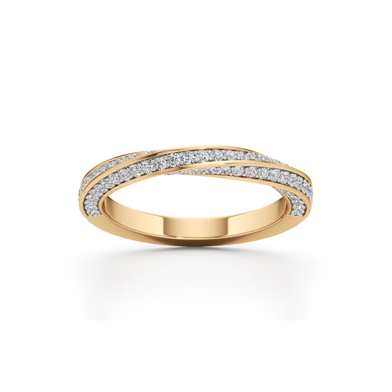Auraia Criss-Cross Round Cut Eternity Diamond Ring