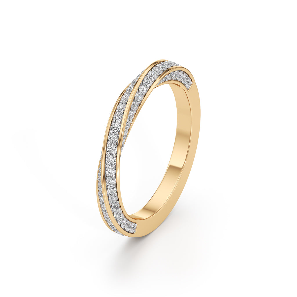 Auraia Criss-Cross Round Cut Eternity Diamond Ring