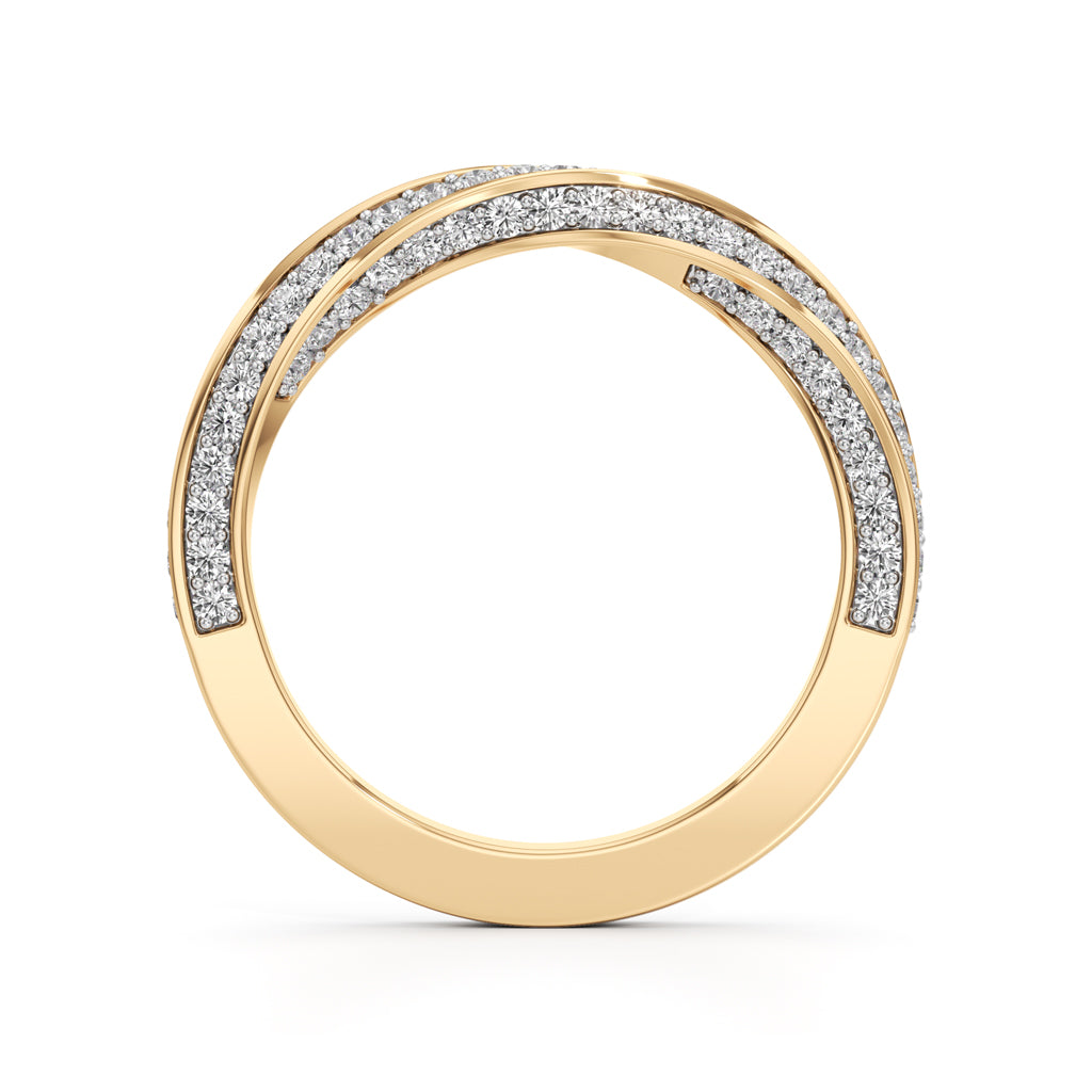 Auraia Criss-Cross Round Cut Eternity Diamond Ring