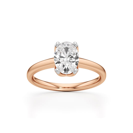 Solinaia 15Ct Four Tab Prong Oval Cut Ring