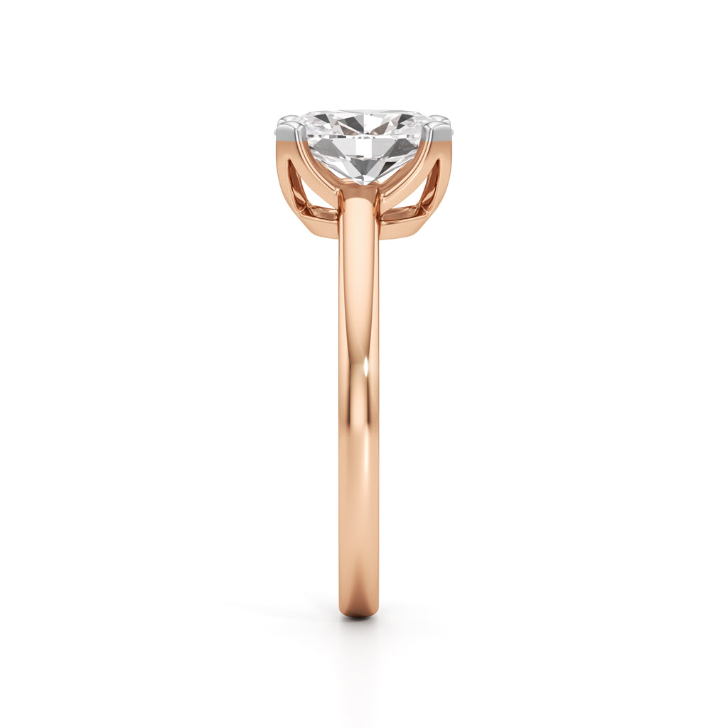 Solinaia 15Ct Four Tab Prong Oval Cut Ring