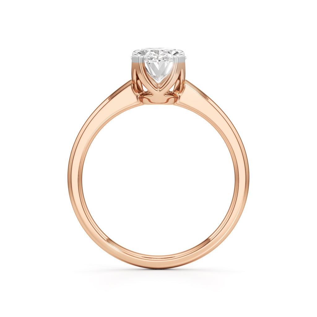 Solinaia 15Ct Four Tab Prong Oval Cut Ring