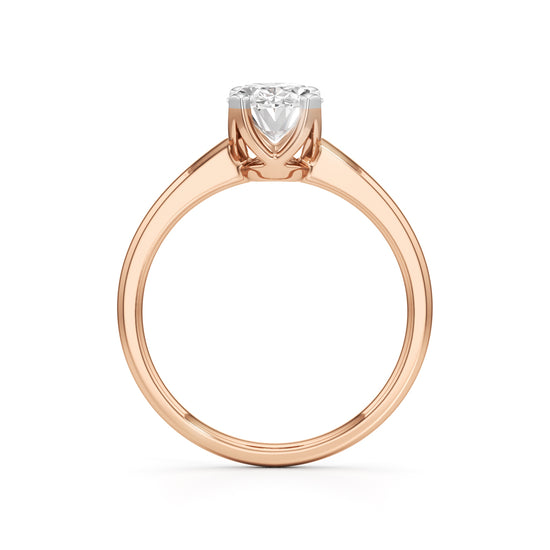 Solinaia 15Ct Four Tab Prong Oval Cut Ring