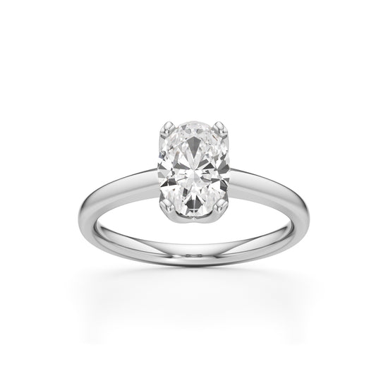 Solinaia 15Ct Four Tab Prong Oval Cut Ring