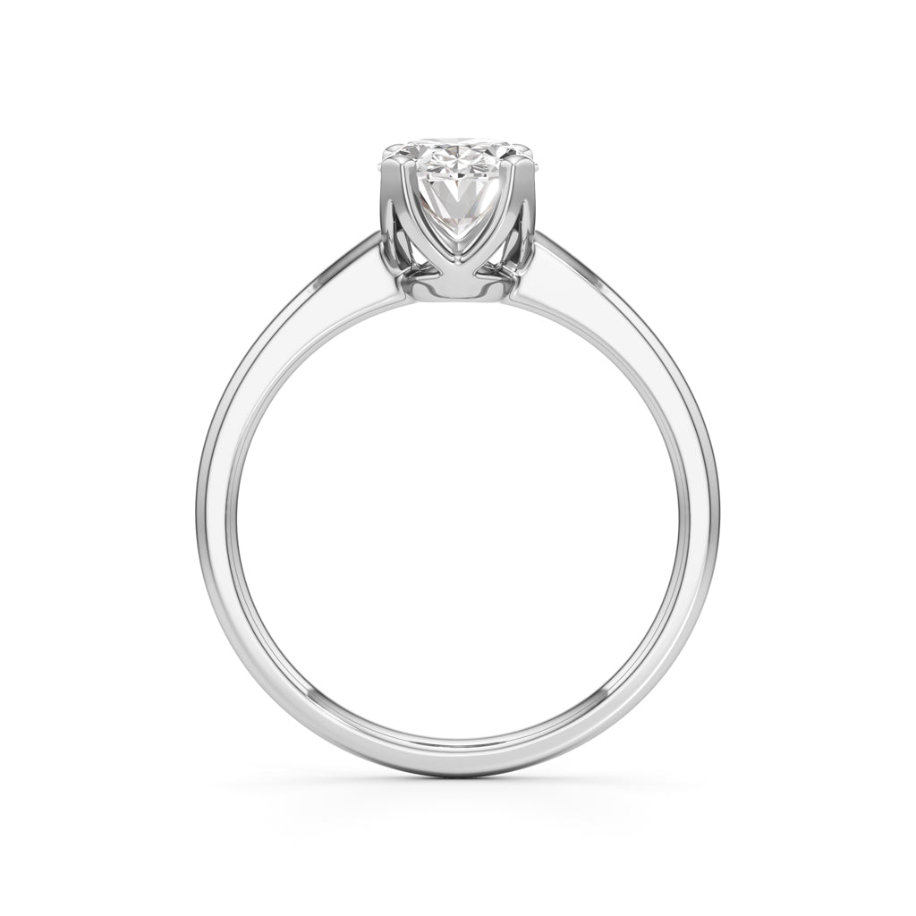 Solinaia 15Ct Four Tab Prong Oval Cut Ring