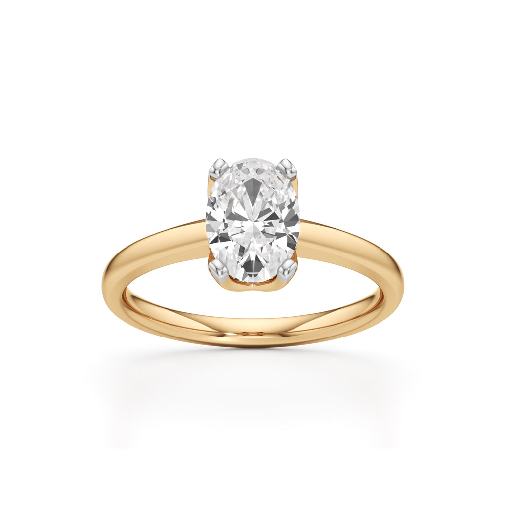 Solinaia 15Ct Four Tab Prong Oval Cut Ring