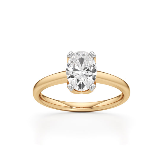 Solinaia 15Ct Four Tab Prong Oval Cut Ring