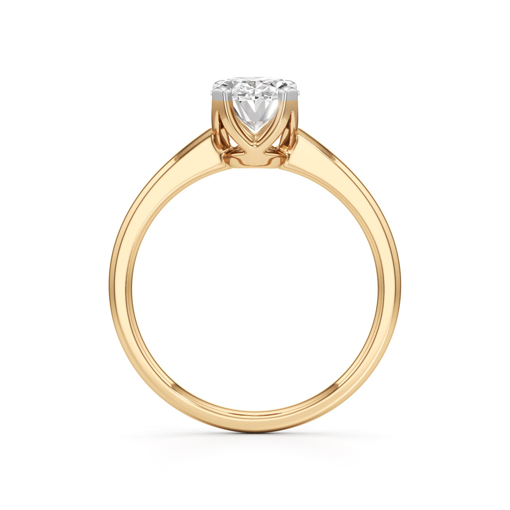 Solinaia 15Ct Four Tab Prong Oval Cut Ring