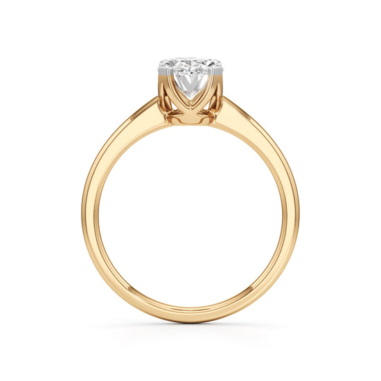 Solinaia 15Ct Four Tab Prong Oval Cut Ring