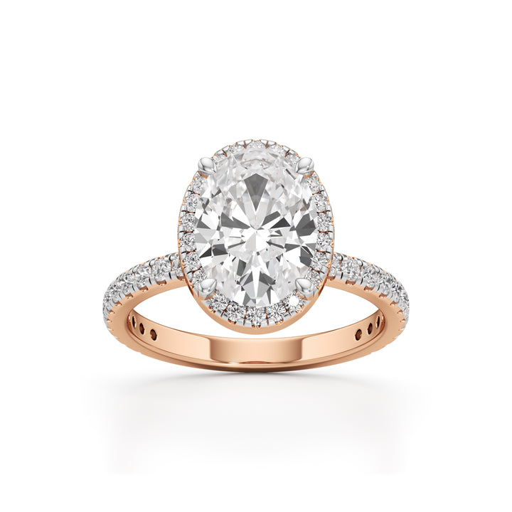 Halistia 3.50Ct Petite Claw Oval Cut Halo Ring