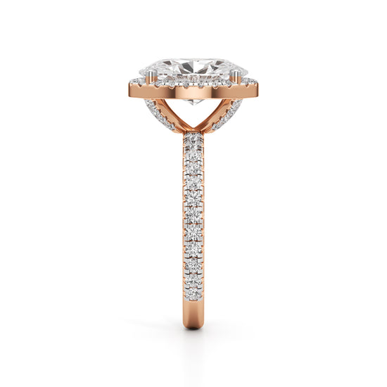 Halistia 3.50Ct Petite Claw Oval Cut Halo Ring