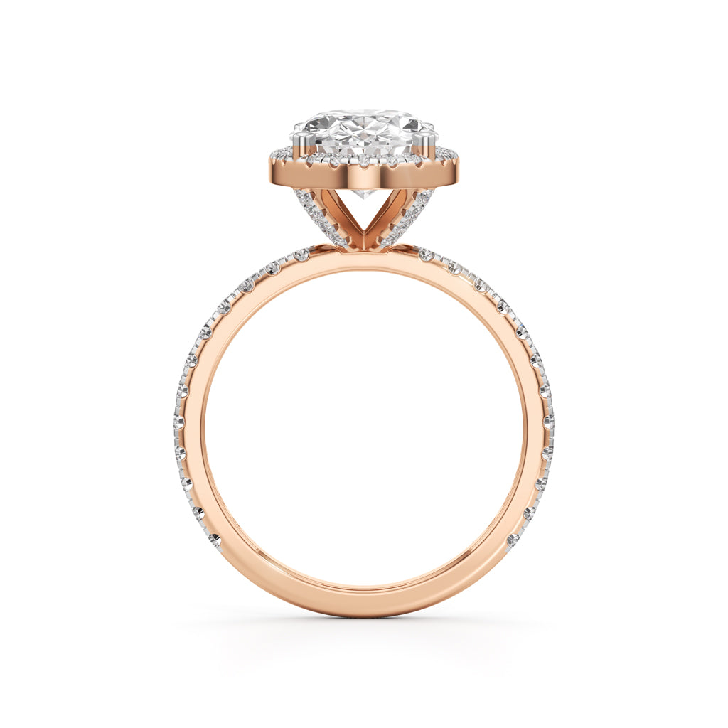 Halistia 3.50Ct Petite Claw Oval Cut Halo Ring