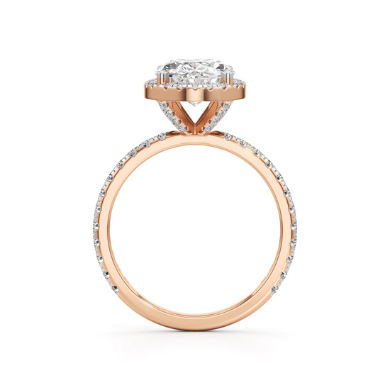 Halistia 3.50Ct Petite Claw Oval Cut Halo Ring