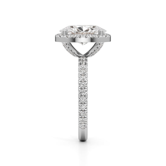 Halistia 3.50Ct Petite Claw Oval Cut Halo Ring