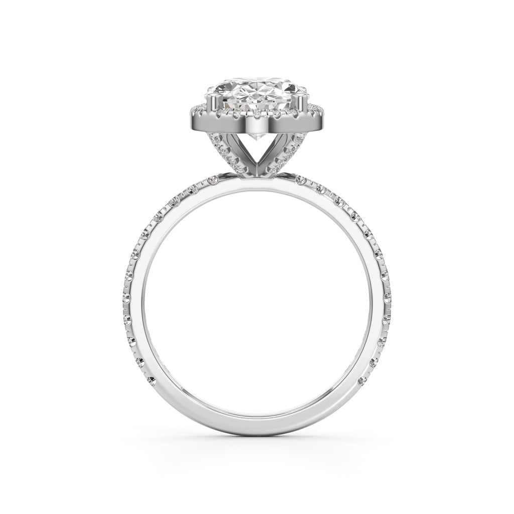 Halistia 3.50Ct Petite Claw Oval Cut Halo Ring
