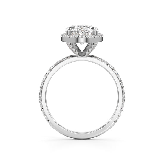 Halistia 3.50Ct Petite Claw Oval Cut Halo Ring