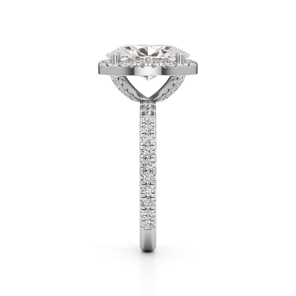 Halistia 350Ct Petite Claw Oval Cut Halo Ring