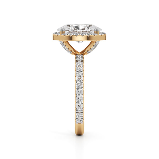 Halistia 3.50Ct Petite Claw Oval Cut Halo Ring