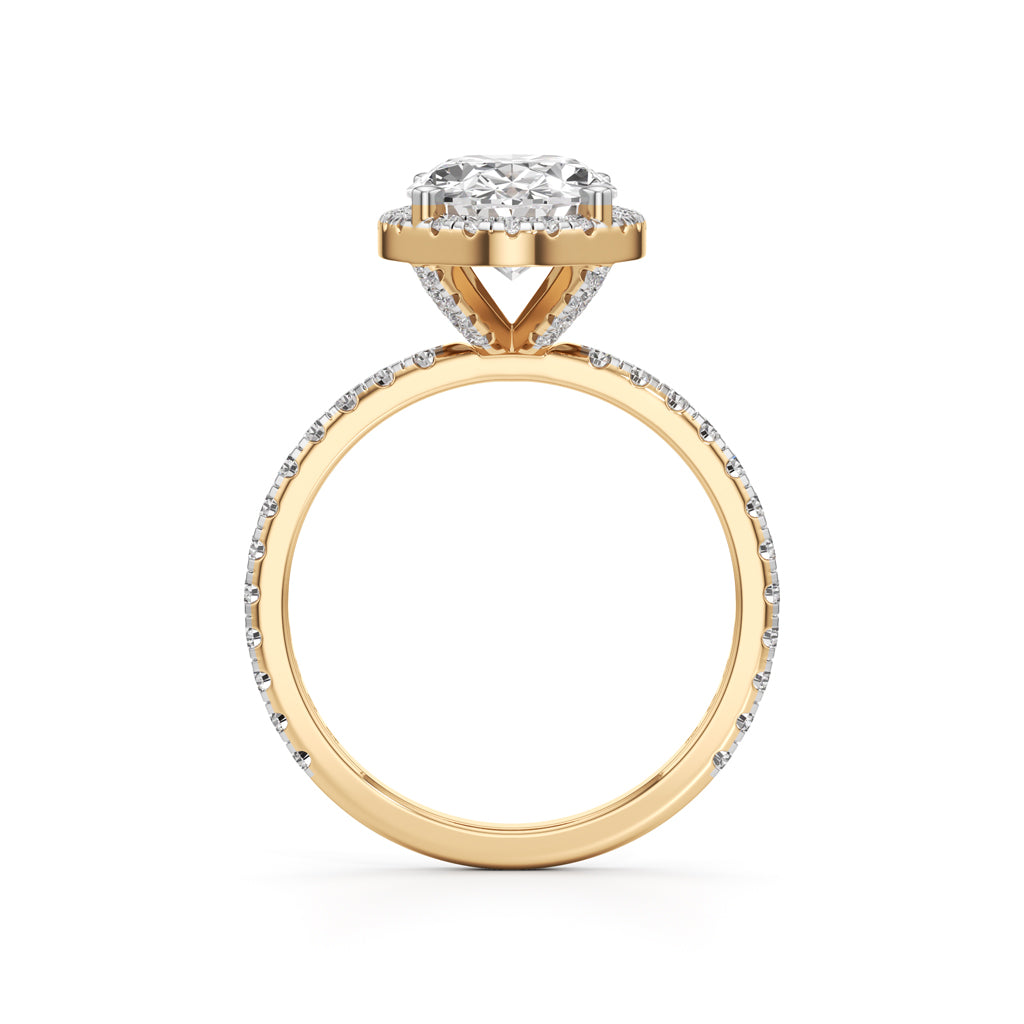 Halistia 3.50Ct Petite Claw Oval Cut Halo Ring