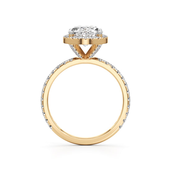 Halistia 3.50Ct Petite Claw Oval Cut Halo Ring