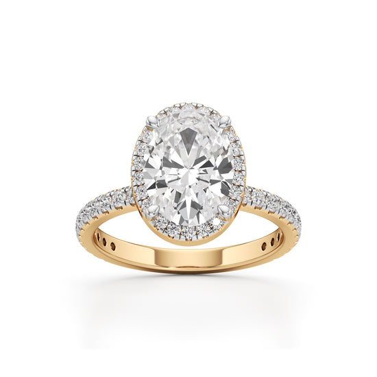 Halistia 350Ct Petite Claw Oval Cut Halo Ring