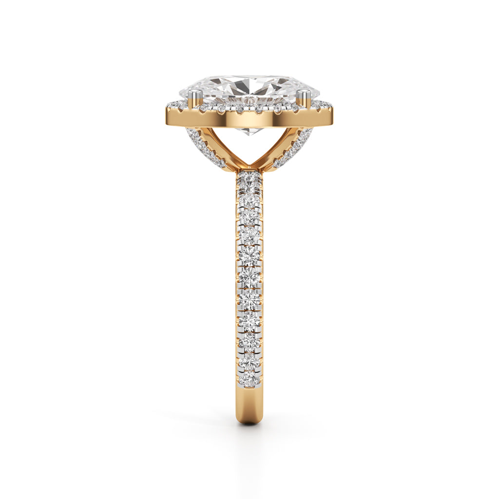 Halistia 350Ct Petite Claw Oval Cut Halo Ring