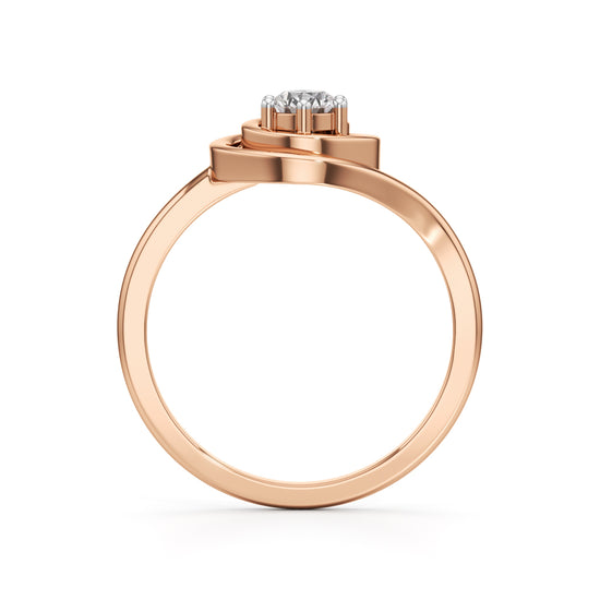 Delicor Double Twist Round Cut Delicate Ring