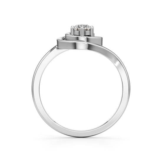 Delicor Double Twist Round Cut Delicate Ring