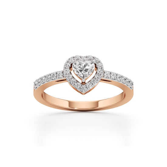 Halaxira Heart Cut Halo Ring